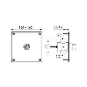 Robinet Tempostop urinoir encastré