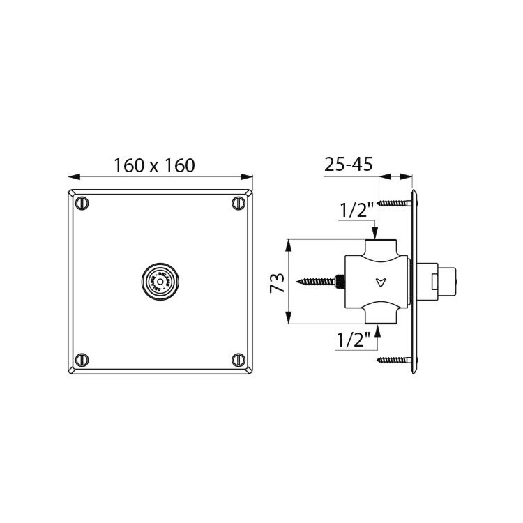 Robinet Tempostop urinoir encastré