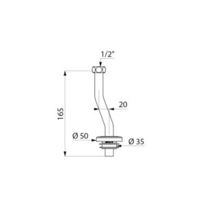 Tube urinoir F1/2&Prime; diamètre 35