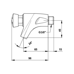 Robinet temporisé 504 mural 3/8″ chaud