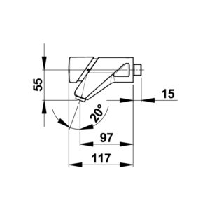 Robinet temporisé Prestomat 2010 mural chaud