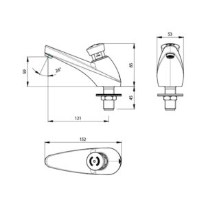 Robinet temporisé 605 1/2&Prime; chaud