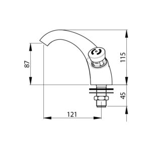 Robinet temporisé 600 1/2″ chaud