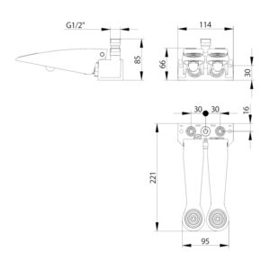 Robinet temporisé 530 au sol à double pédale