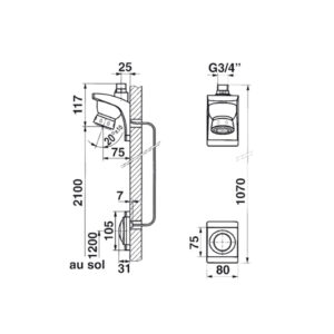Panneau de douche temporisé DL 400 S encastré