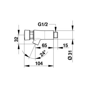 Robinet temporisé Neo mural chaud