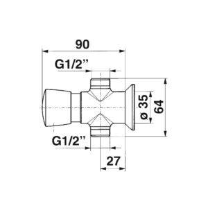 Robinet 500 S douche mural 1/2&Prime;