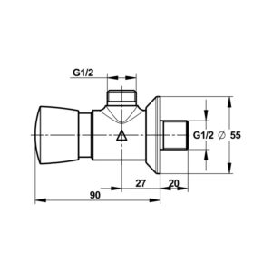 Robinet 500 S douche mural 1/2&Prime; équerre