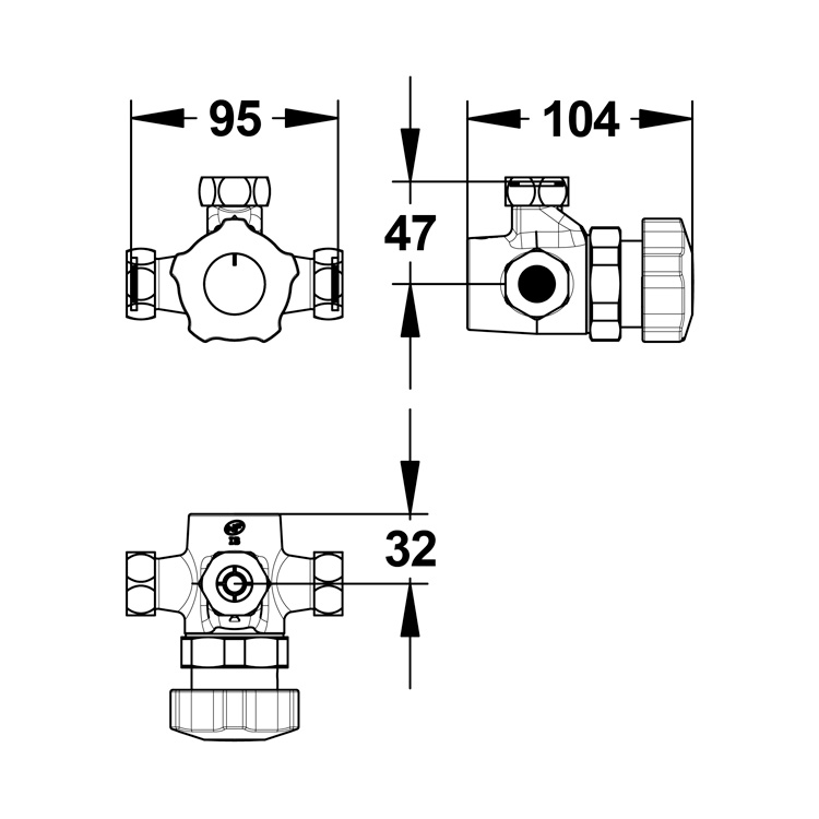 Mitigeur temporisé douche ALPA bouton noir