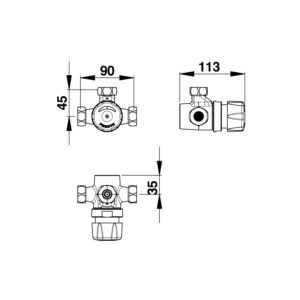 Mitigeur temporisé douche ALPA bouton chromé