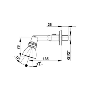 Pomme de douche orientable encastrée