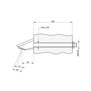 Pomme de douche fixe travers cloison