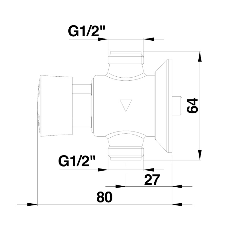 Robinet temporisé P12 Neo urinoir droit