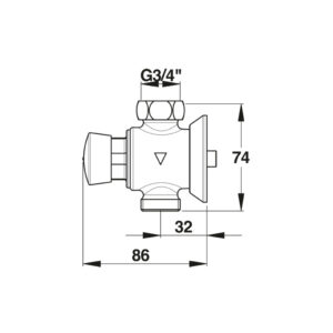 Robinet temporisé P60 urinoir droit