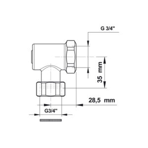 Robinet d&rsquo;arrêt équerre F20x27