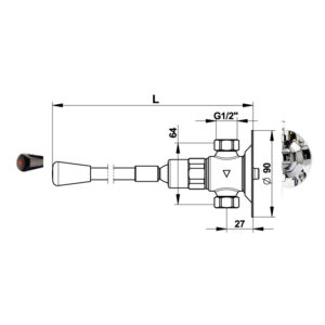 Robinet temporisé 712 à commande fémorale 560 mm