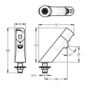 Robinet sans contact Safe à pile