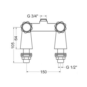 Mitigeur grande cuisine mural entraxe 150 mm