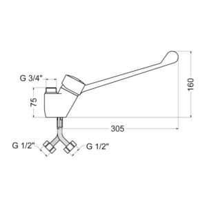 Mélangeur grande cuisine monotrou levier long