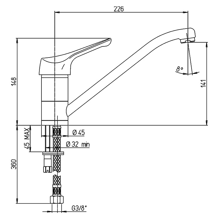 Mitigeur évier ECO'TEK NF