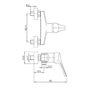 Mitigeur douche mural ECO&rsquo;TEK NF