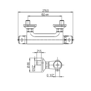 Mitigeur thermostatique douche mural NF