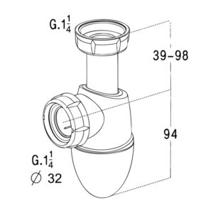 Siphon lavabo blanc easyphon 32