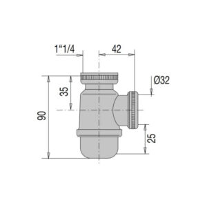Mini siphon laiton lavabo