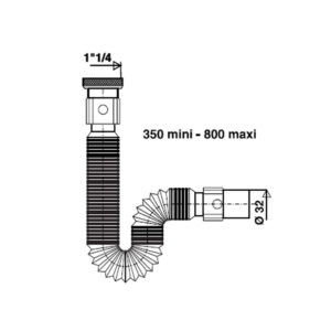 Flexible de raccordement étirable lavabo