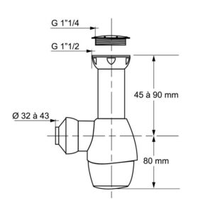 Siphon universel évier – lavabo