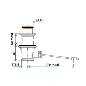 Vidage extérieur PVC lavabo bidet