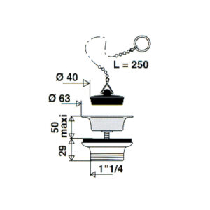 Bonde lavabo à bouchon