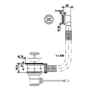 Kit trop plein rond Ø 30 mm