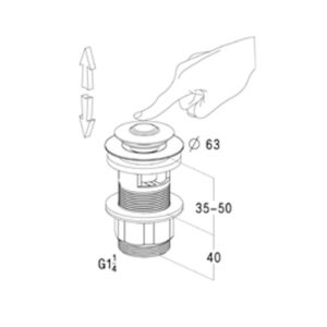 Bonde lavabo à commande manuelle