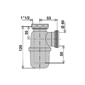 Siphon évier laiton
