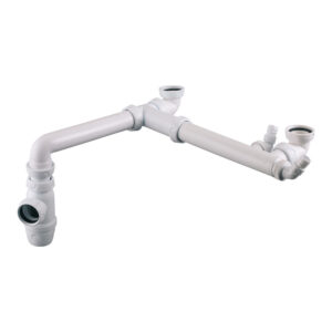 Té de raccordement PVC avec siphon pour 2 cuves