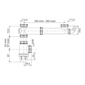 Té de raccordement PVC avec siphon