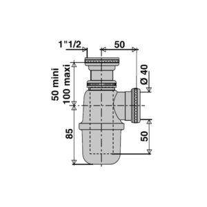 Siphon évier laiton réglable