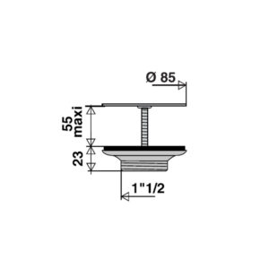 Bonde à grille plate laiton évier Ø 60 évier
