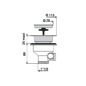 Bonde à panier évier Ø 90