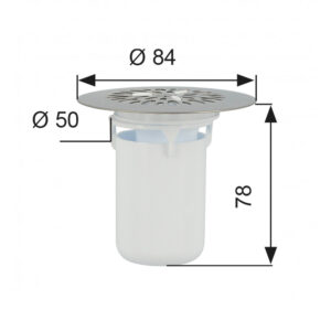 Grille Ø 84 siphonnée pour vidage SAS
