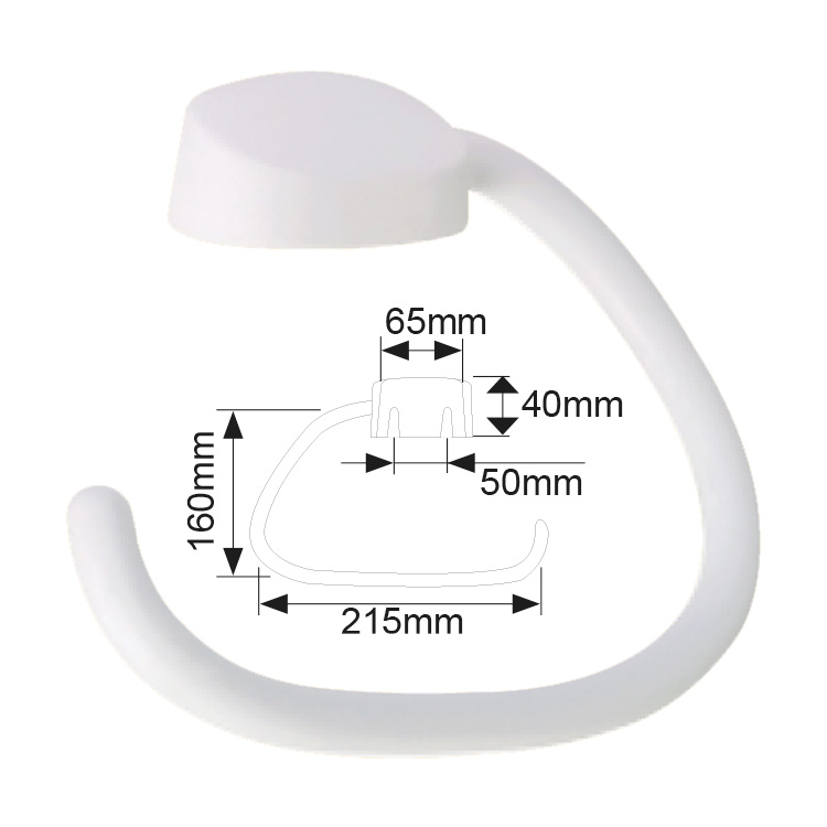 Porte serviette anneau plastique blanc