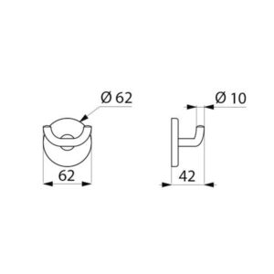 Portes peignoir 2 têtes plastique blanc