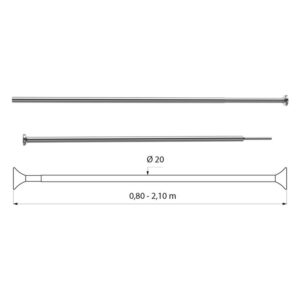 Porte rideau de douche alu poli