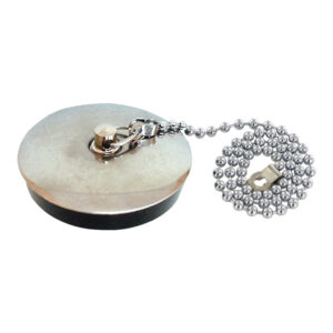 Bouchon plaque inox à chaine 35×40