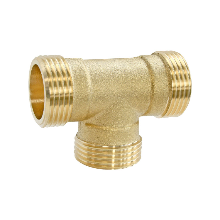 Té laiton égal triple mâle