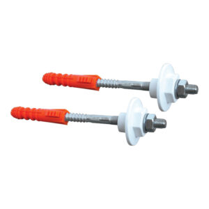 Fixation lavabo acier zingué blanc 8×110