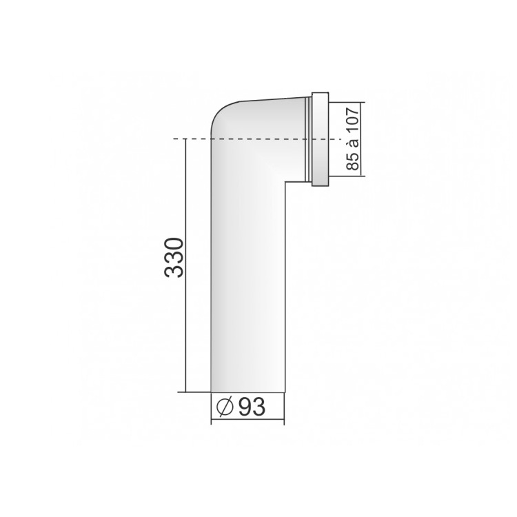 Pipe longue coudée Ø 93