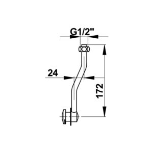 Tube urinoir d&rsquo;angle Aubagne Allia 1/2&Prime; H172