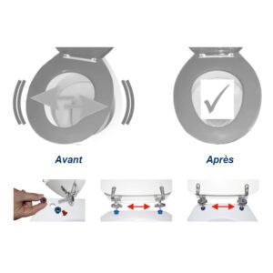 Chevilles universelles anti-déplacement pour abattant